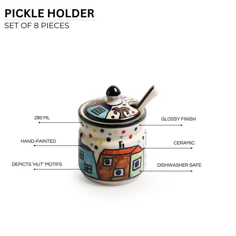 Coastal Cottage Handpainted Ceramic Jar With Spoon (280 ML) - Eight Piece Set media 4