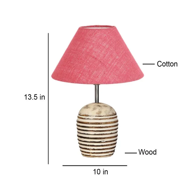 Lumexa Cotton Table Lamp With Wooden Base - Pink media 9