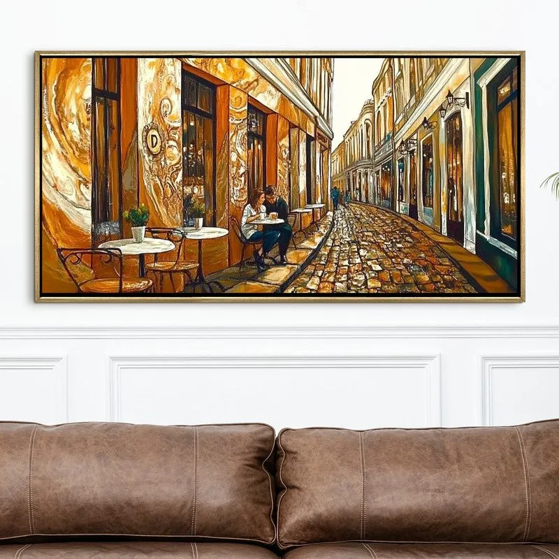 Painted Alleyway Canvas Wall Painting With Frame media 4