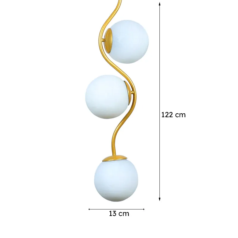 Pearl Trio Iron Moon Ceiling Lamp - Gold & White media 6