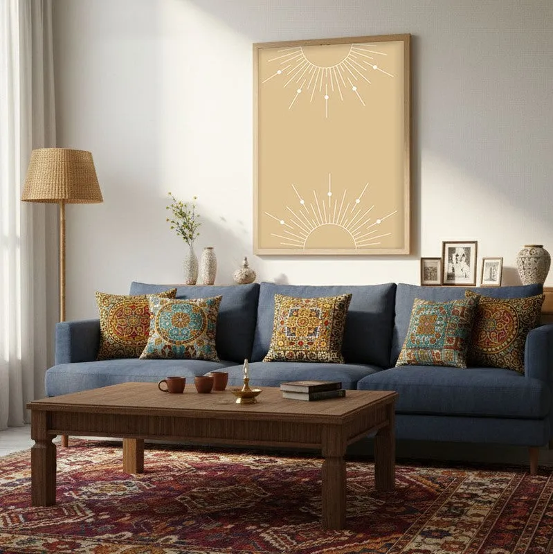 Radiant Noon Canvas Wall Painting With Brown Frame media 5