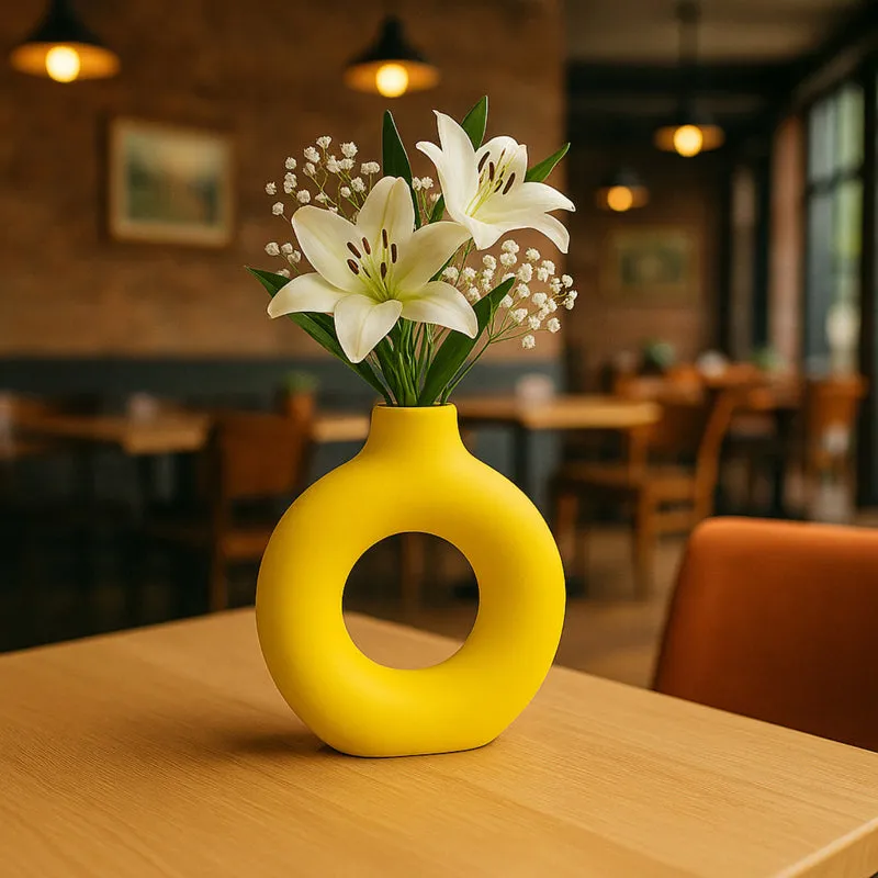 Melo Ceramic Vase - Yellow media 3