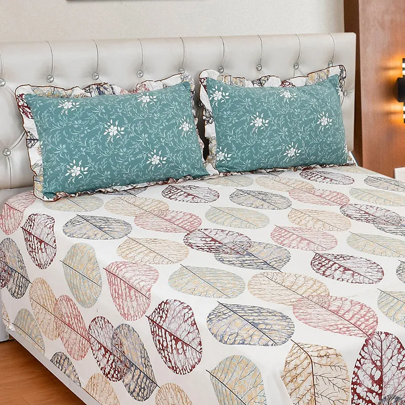 Heirloom Leaves Floral Microfiber Bedsheet - 210 GSM media 3