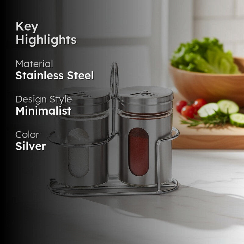 Kitchen Aura Stainless Steel Jar With Stand (200 mL Each) - Three Piece Set media 2
