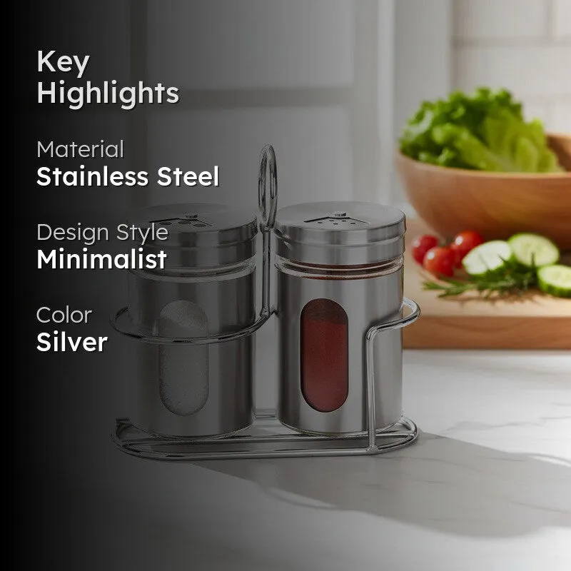 Kitchen Aura Stainless Steel Jar With Stand (200 mL Each) - Three Piece Set - 2