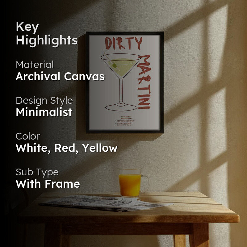 DirtyMartini Archival Canvas Wall Art - Black media 2