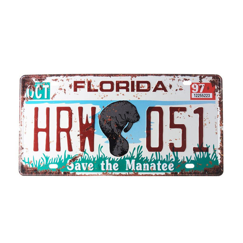 Florida Hrw 051 Number Plate Metal Wall Accent media 3
