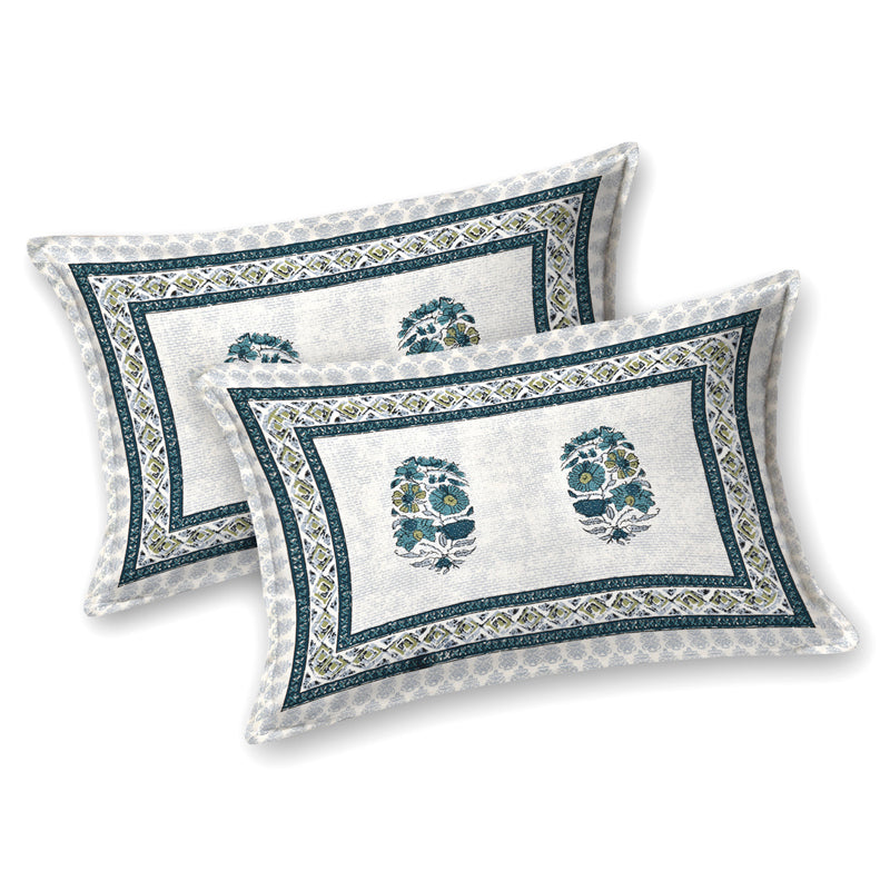 Agriya Ethnic Printed Cotton Bedsheet (Blue) - 144 TC media 7