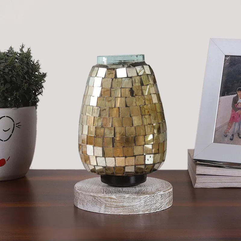 Prismore Mosaic Glass Table Lamp With Wooden Base media 4