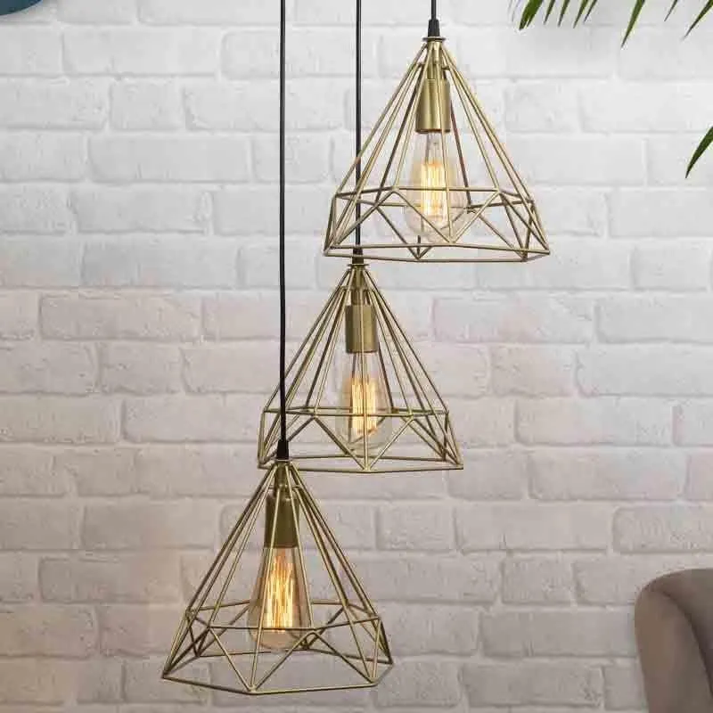 Diamond Mesh Cluster Ceiling Lamp media 3