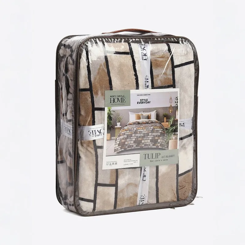 Monte Carlo Strivox Linear Block Polyester Blanket (Brown) - 300 GSM media 7