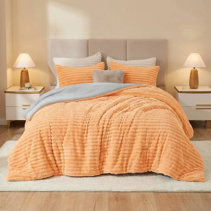 Sleep Scape Faux Fabric Blanket (Peach)- 300 GSM media 1