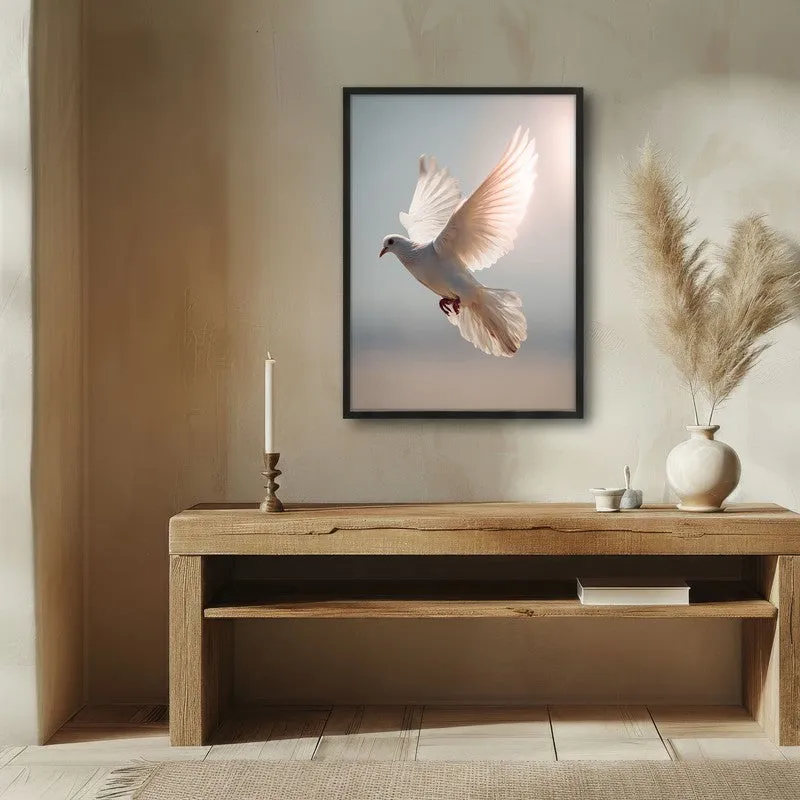 Wings of Peace Archival Paper Wall Painting With Black Frame media 1