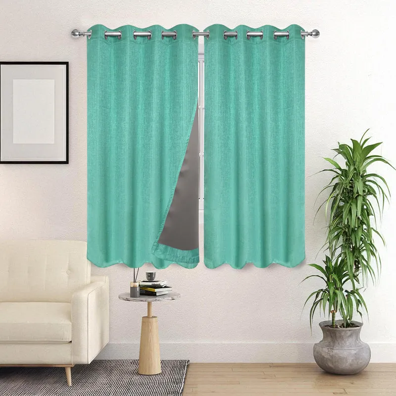 Saral Home Auriel Blackout Curtain (Teal) - Set Of Two media 3