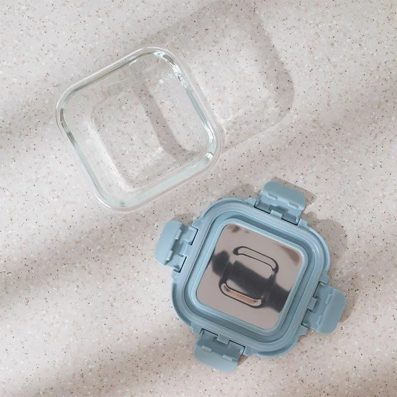 Timo Glass Lunch Box (Blue) - 320 ML media 6