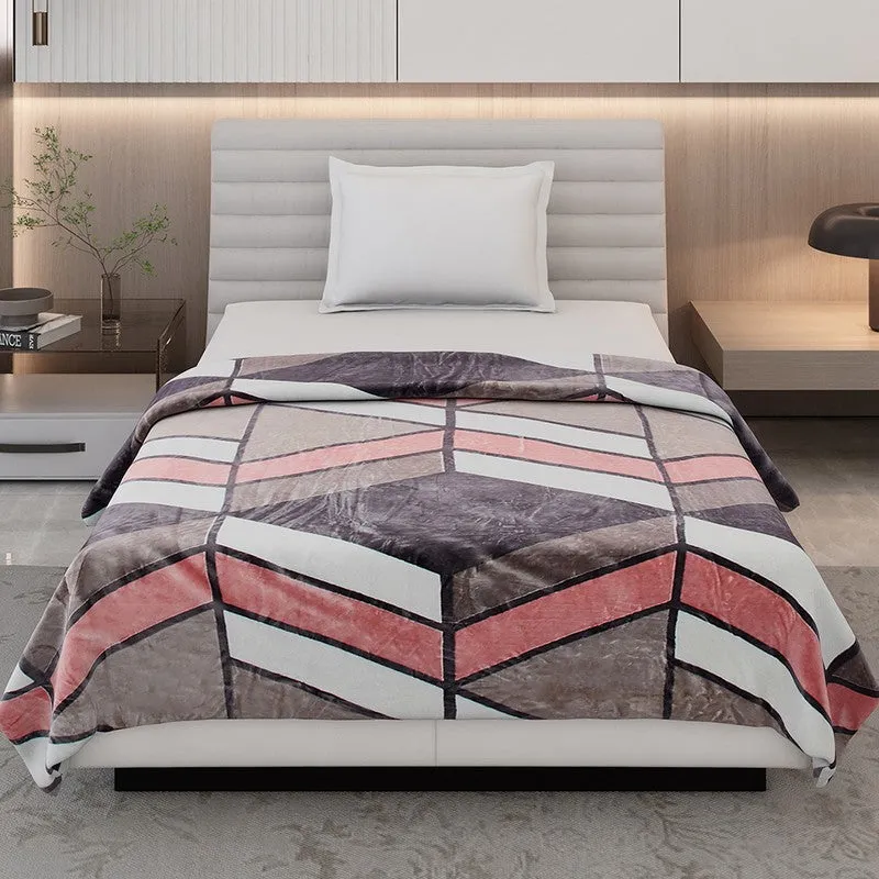 Monte Carlo Patternplay Geometric Print Polyester Blanket (Grey) - 300 GSM media 4