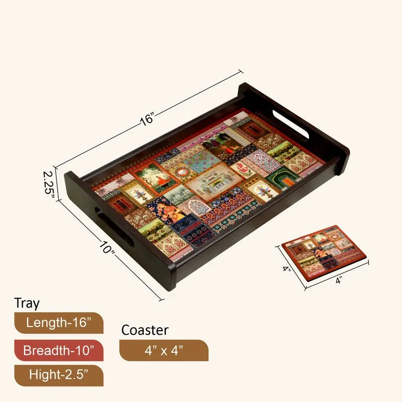 GrainGlow Serving Tray with 4 Coasters - Five Piece Set media 8