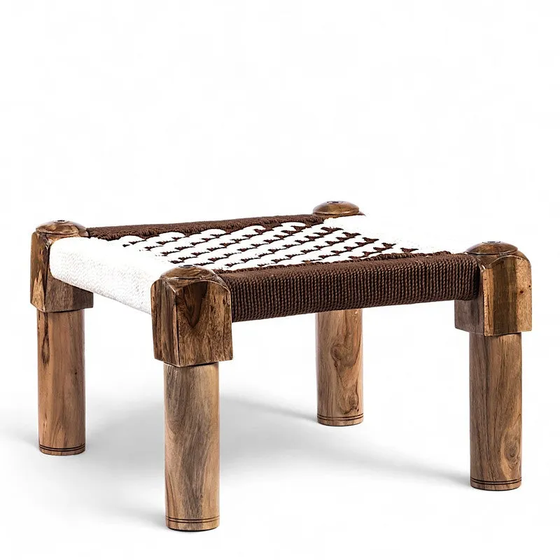 Hexon Sheesham Wooden Stools (Brown) - Set Of Two media 3