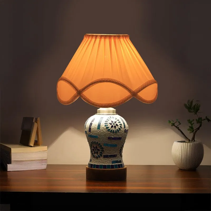 Sonara Pleated Wooden Table Lamp media 1