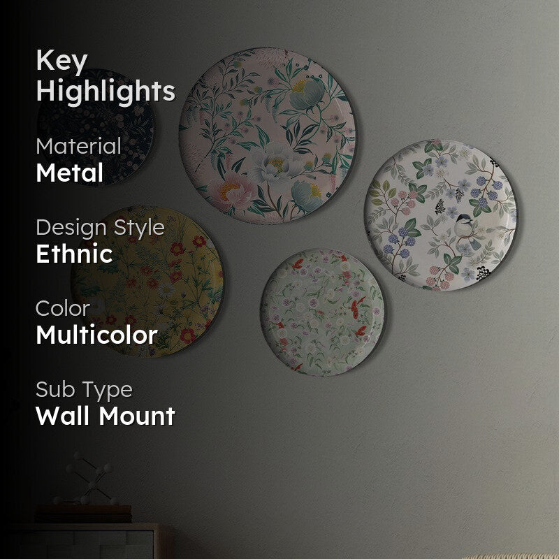 Blossom Charm Wall Plates - Set Of Five media 2