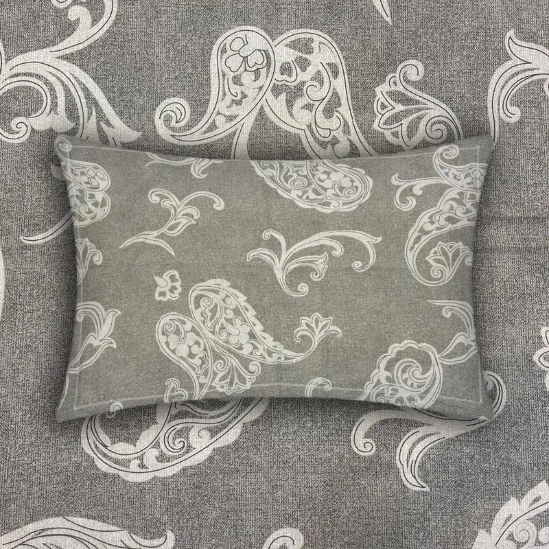 Aangan Kala Cotton Bedsheets (Grey) - 400 TC media 8