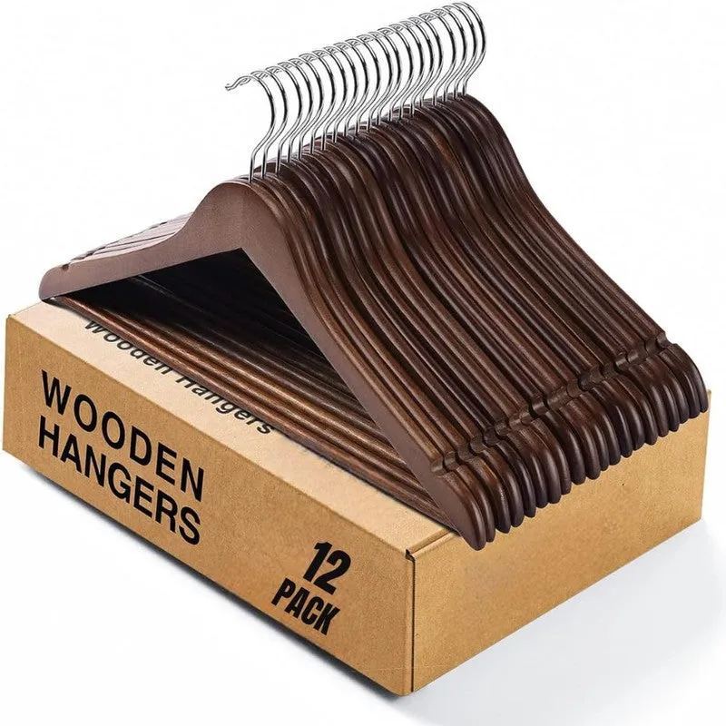 WardroFlex Wood Cloth Hanger - Set of Twelve media 3