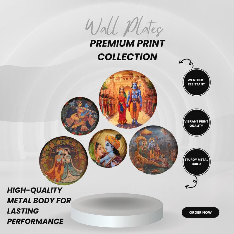 Krishna Whisper Wall Plates - Set of Five media 7