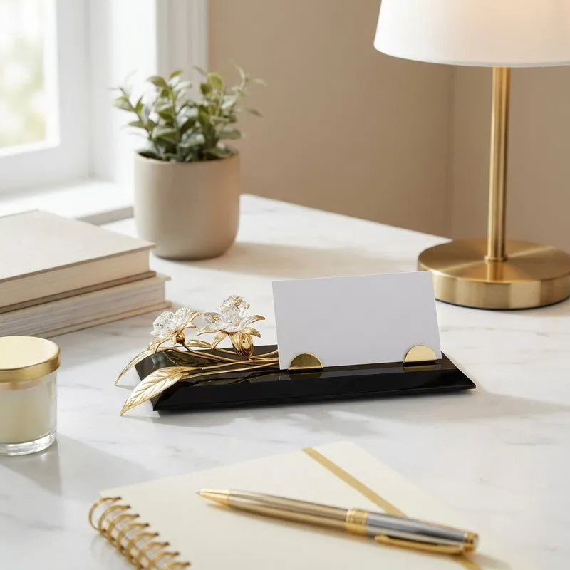 Noir Edge 24K Gold Plated Mild Steel Desk Organizer media 1