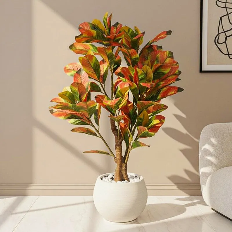 Arelon Autumn Leaf Artificial Plant With Black Plastic Pot - 110 cm (3.6 ft) media 1