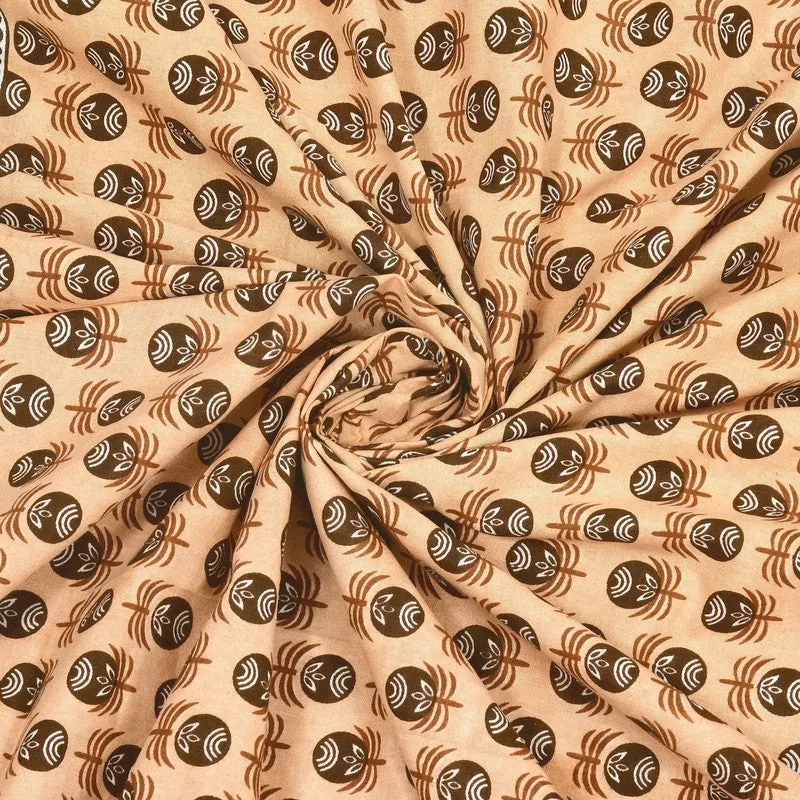 Floriya Cotton Bedsheet (Rust,Brown) - 240 TC media 5