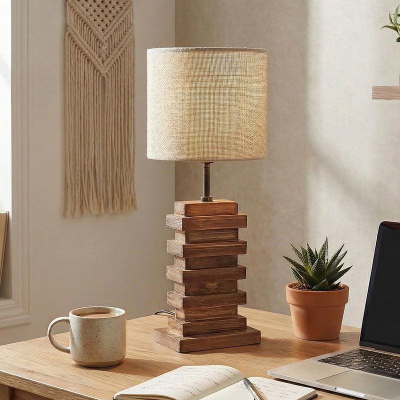 Jorian Jute Table Lamp - Brown,Beige media 3