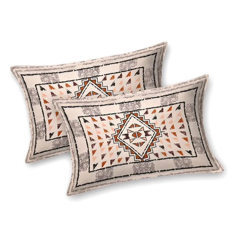 Rajasthani Nights Geometric Cotton Bedsheet (Beige) - 150 TC media 6