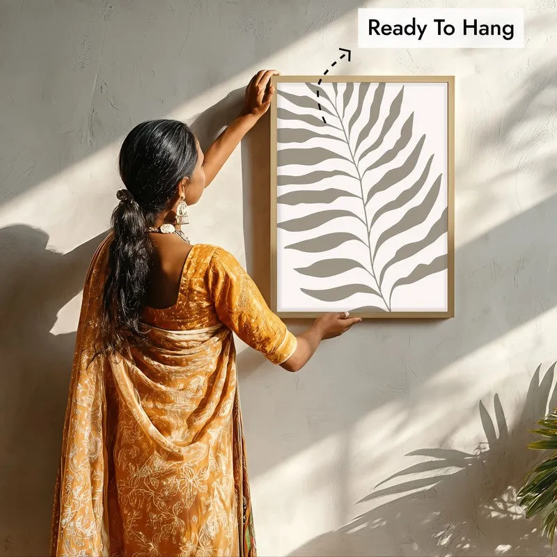 Neutral Bloom Canvas Wall Painting With Brown Frame media 8