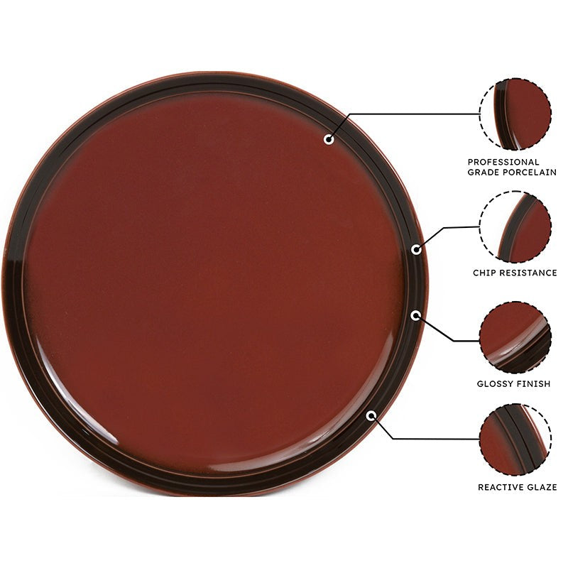 Caspian Porcelain Dinner Set (Brown) - 18 Piece Set media 7