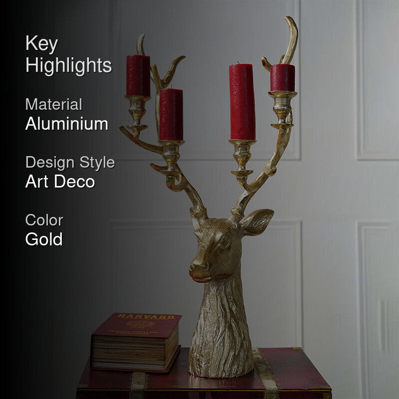 Stag Shine Candle Holder - Gold media 2