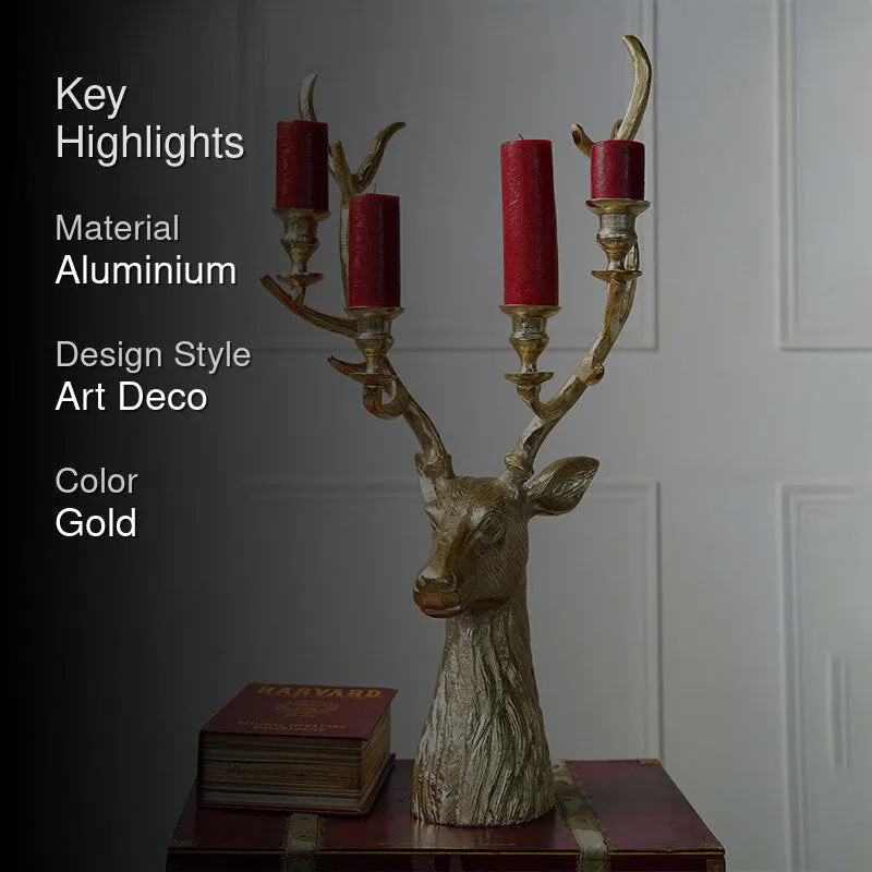 Stag Shine Candle Holder - Gold media 2