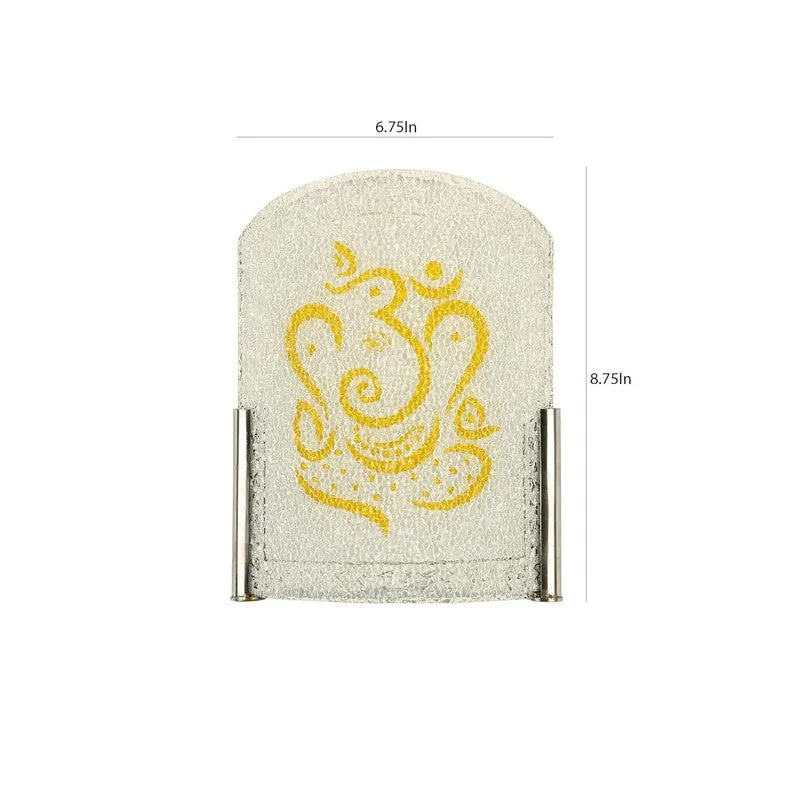 Divine Ganpati Glass Wall Lamp - White media 8