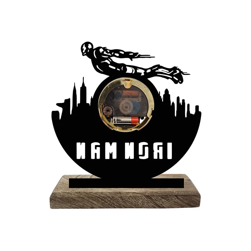 Iron Man Noir Analog Table Clock media 3