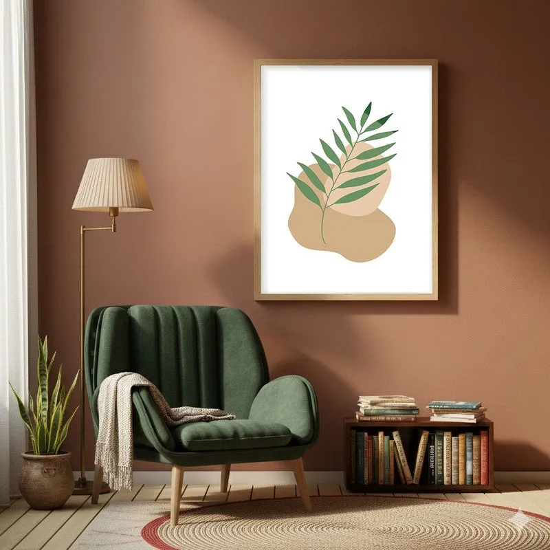 Clay Verve Canvas Wall Painting With Brown Frame media 3