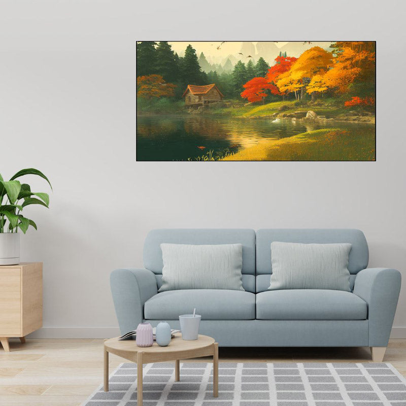 Serene Resthouse Canvas Wall Painting