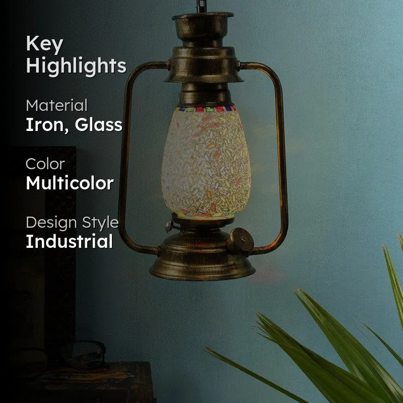 Siera Mosaic Lantern Iron Wall Lamp - Gold media 2