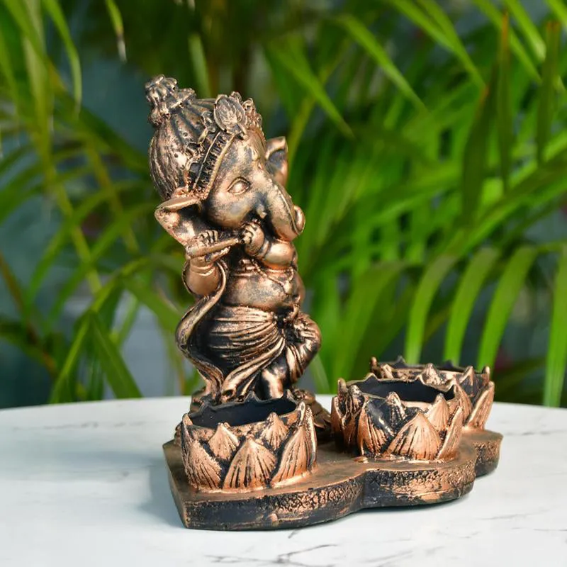 Little Copper Ganesha Tealight Candle Holder media 6