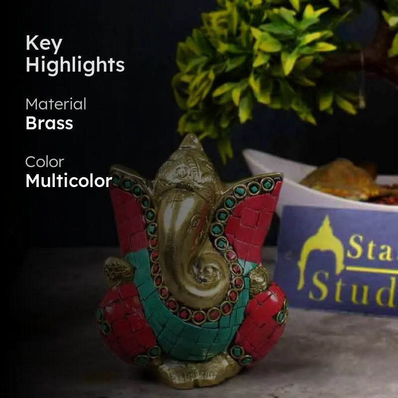 Colorful Handpainted Ganesha Murti media 2