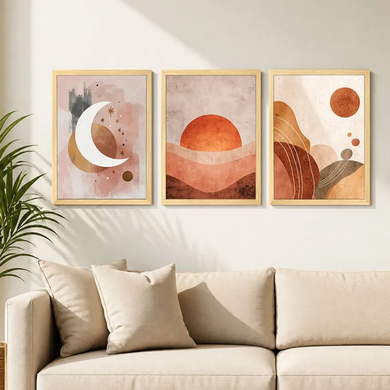 Cosma Modern Celestial Wall Paintings - Set of Three media 2