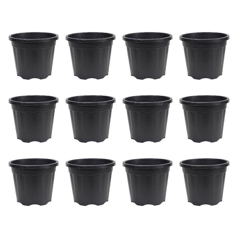 Ugaoo UV Treated Black Plastic Pot (30 CM) - Set Of Twelve media 4