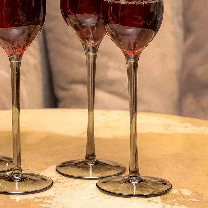 Golden Sip  Wine Glasses (350 mL Each) - Set of Four media 4
