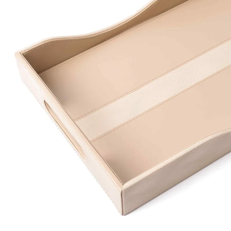 Veltrix Faux Leather Serving Tray (Beige) - Set of Two media 5