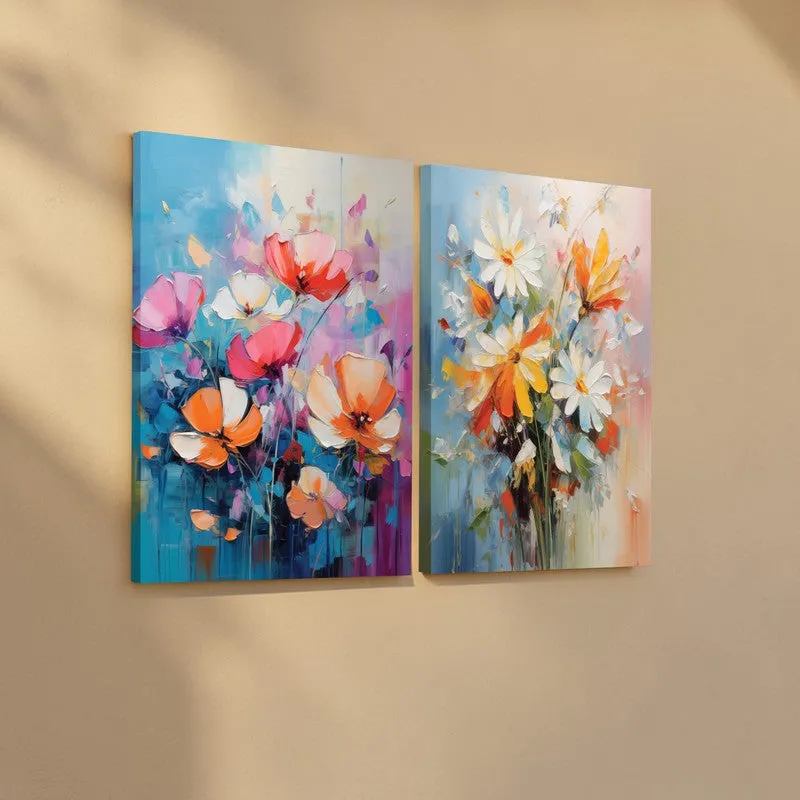 Floral Pulse Canvas Wall Art - Set of Two media 5