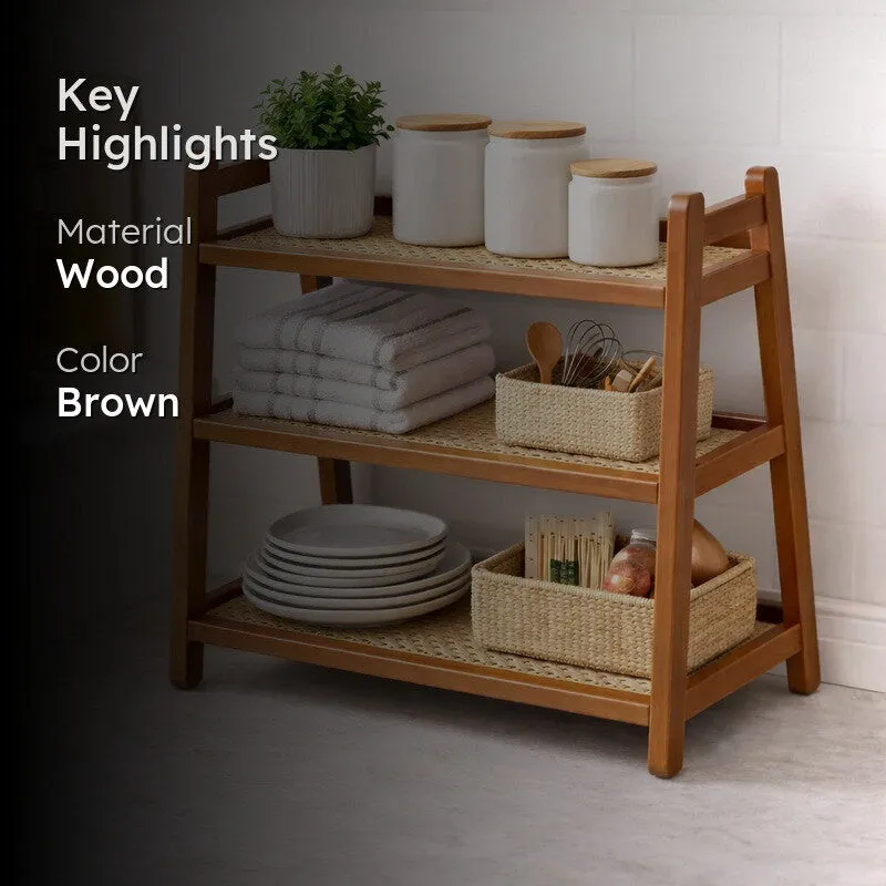 Rioware Nature 3 Tier Wood Racks - Brown media 2