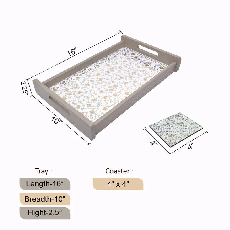 GraceGrain Serving Tray with 4 Coasters - Five Piece Set media 9